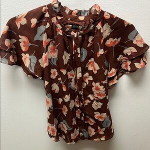 Floral Brown Blouse